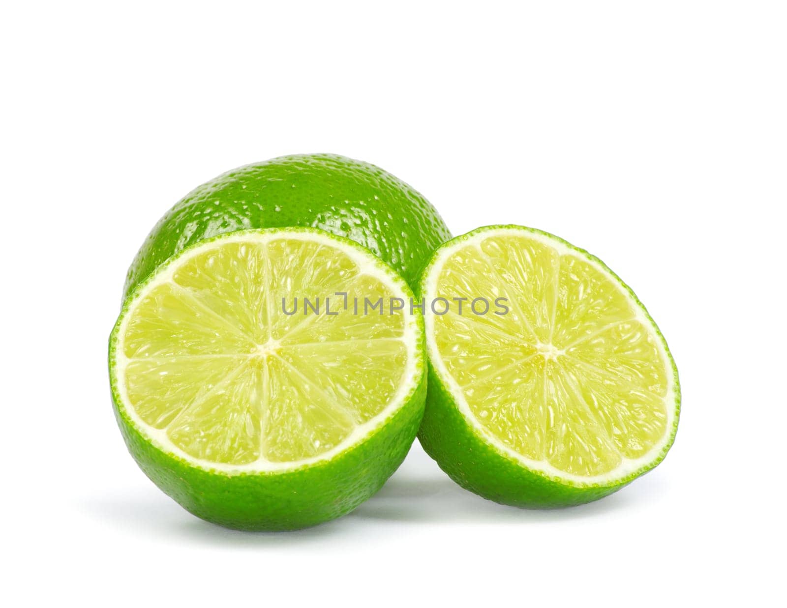 Fresh ripe lime isolated on white background
