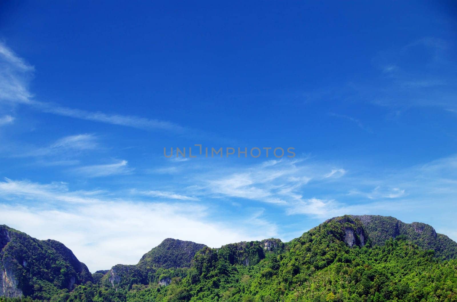 Tropical Mountain with blue sky