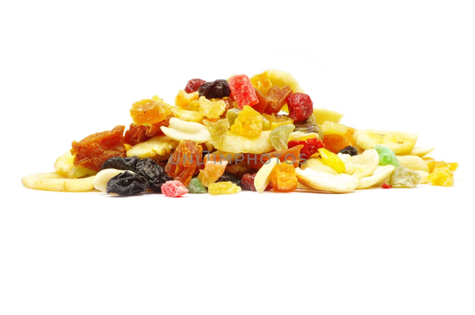 mix dried fruits collection on white