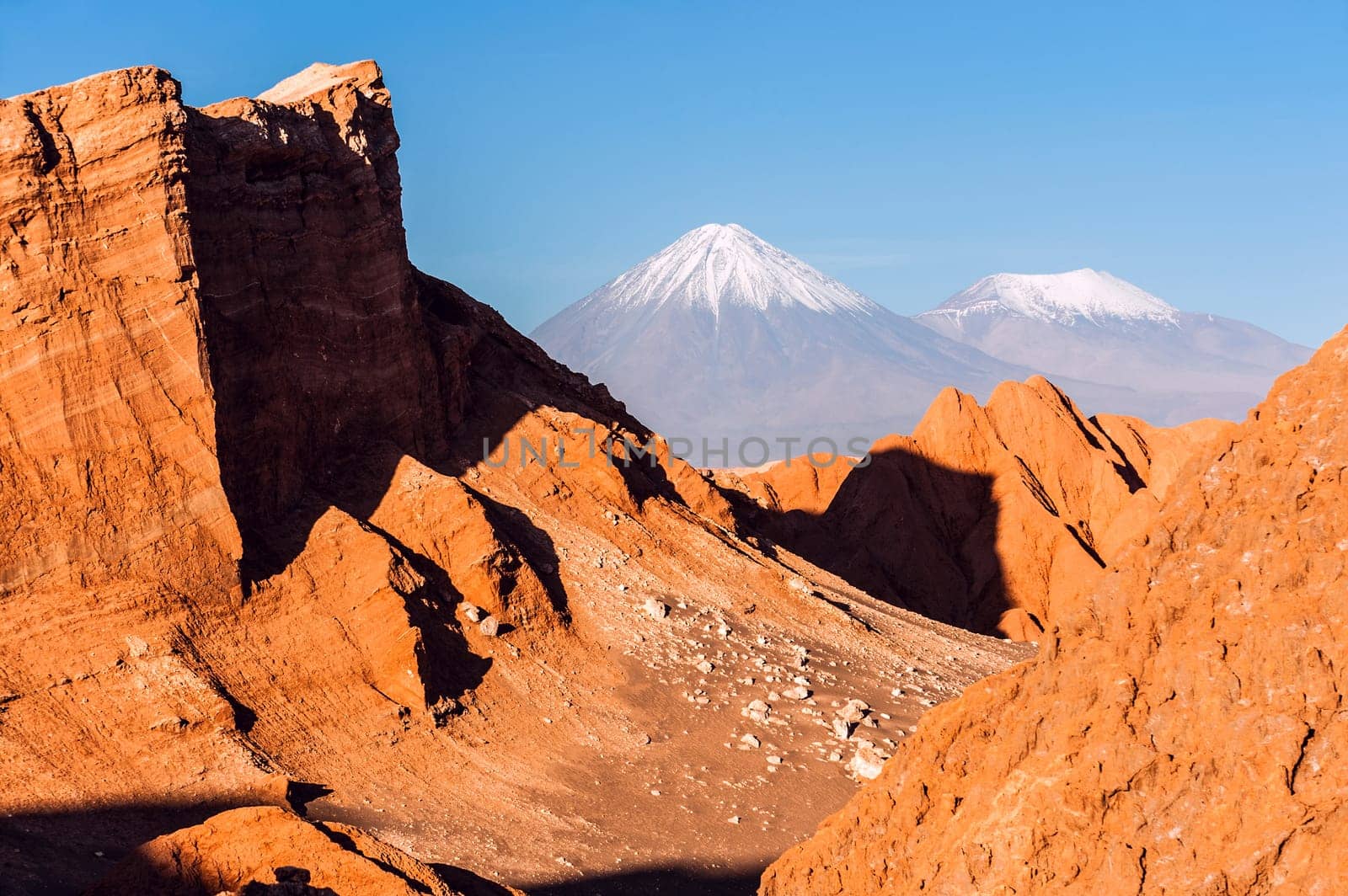 Volcanoes Volcanoes Licancabur and Juriques, Cordillera de la Sal, west of San Pedro de Atacama, Atacama desert of Chile
