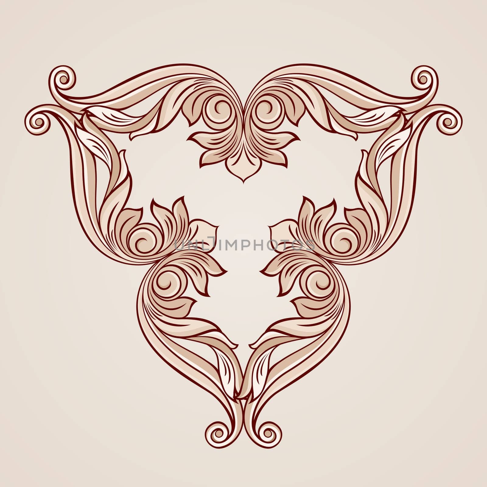 Pattern with floral elements in pastel rose pink tints