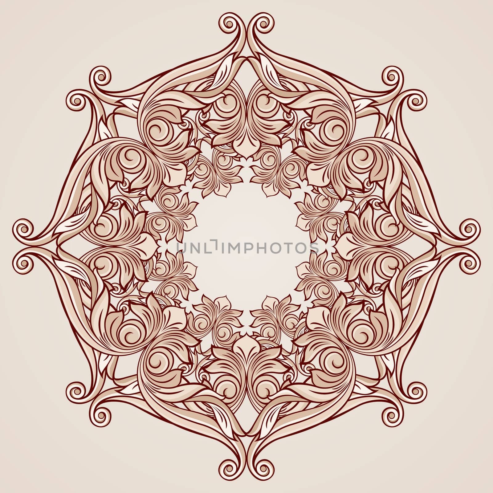 Abstract floral design element in pastel rose pink shades