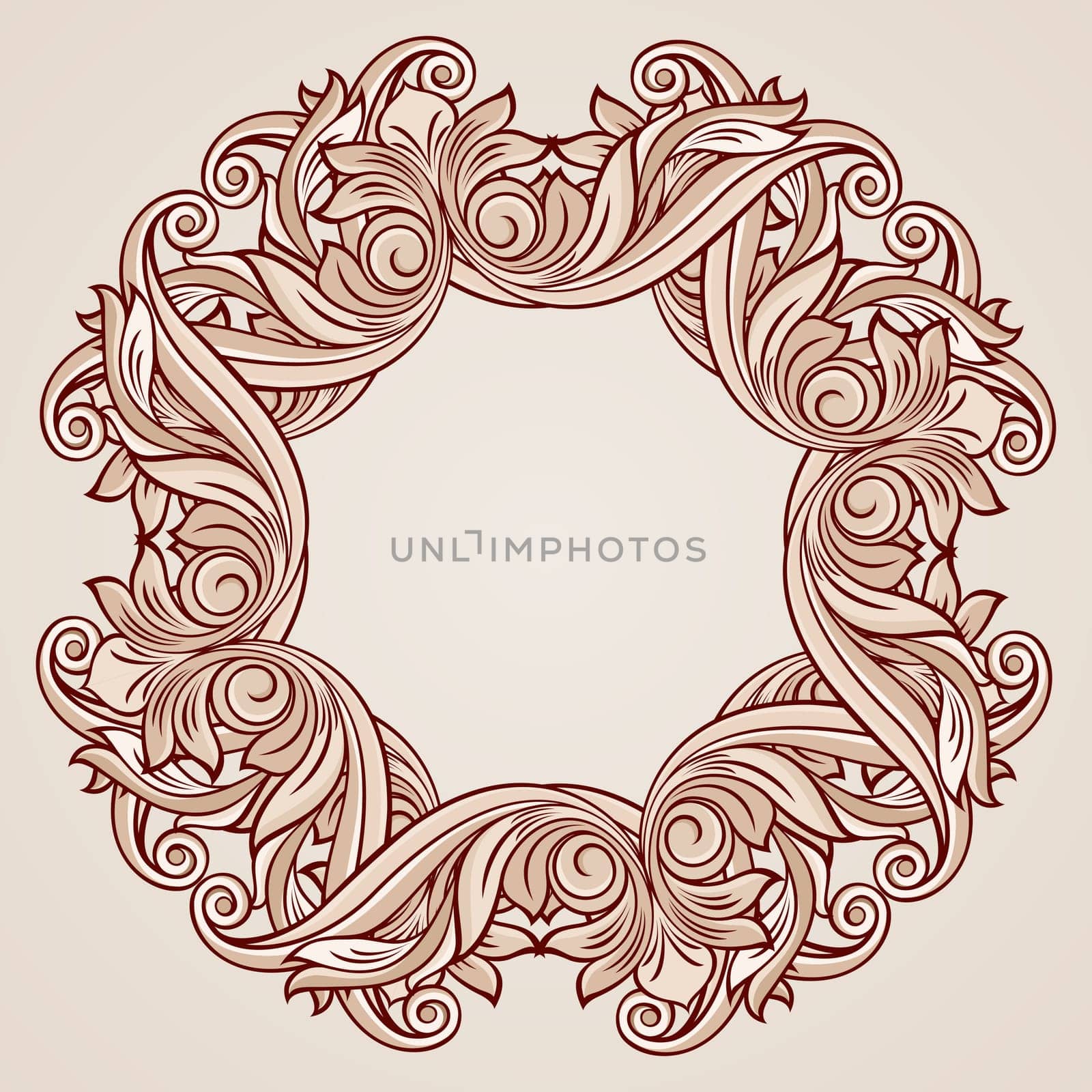 Abstract flowery ornament in pastel rose pink shades