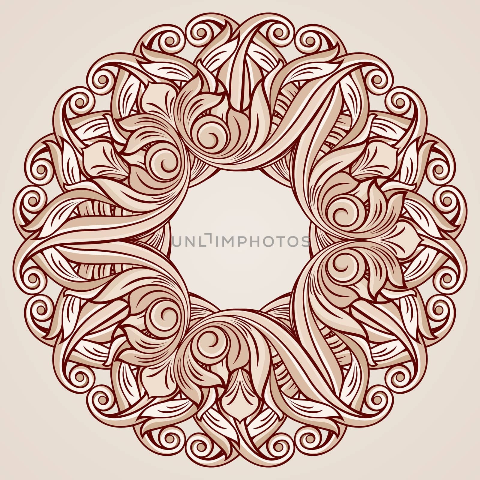 Abstract pattern with floral elements in pastel rose pink shades