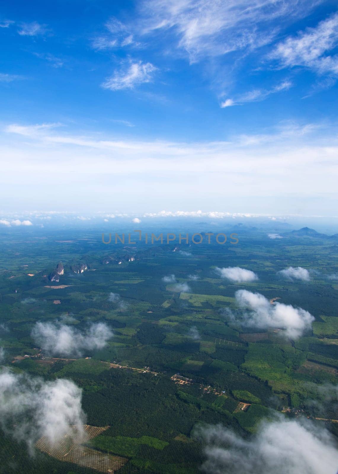 Aerial sky and clouds background