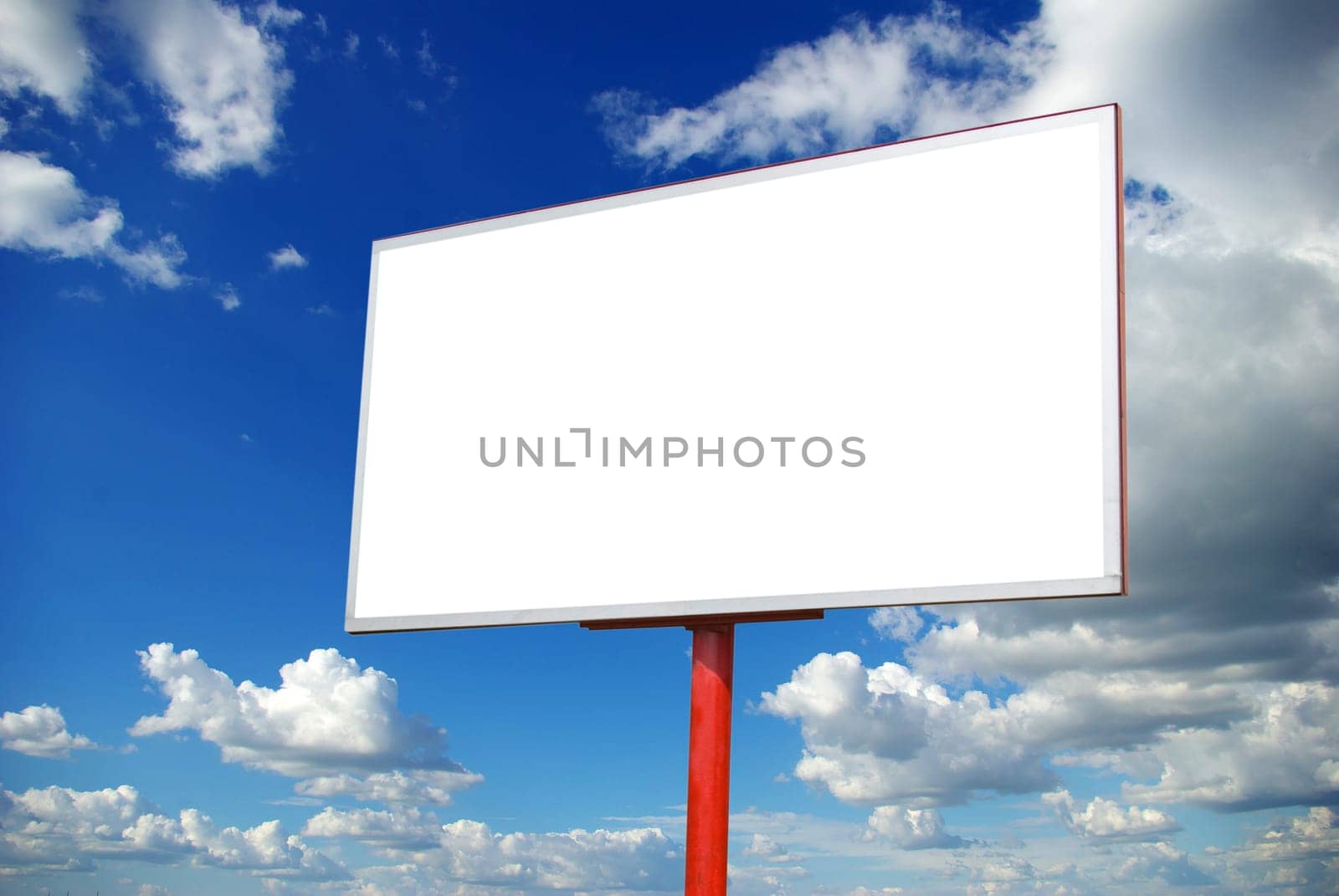advertising billboard on sky background