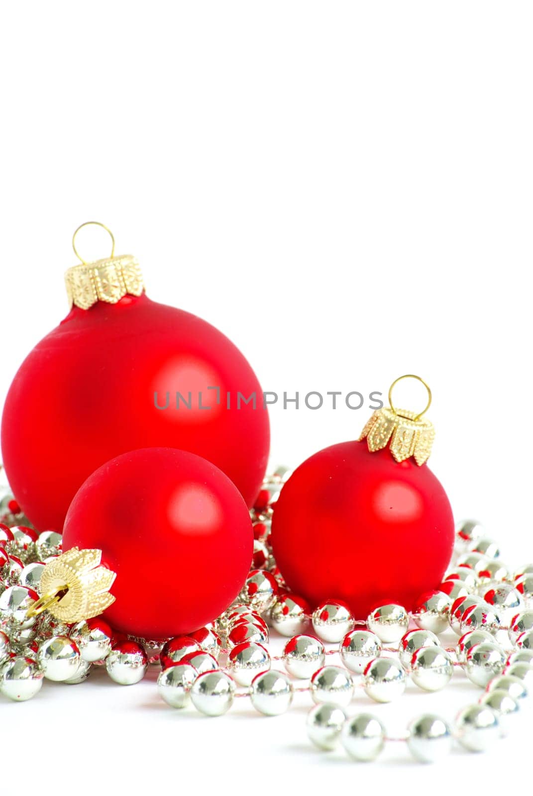 christmas balls isolated ona white background