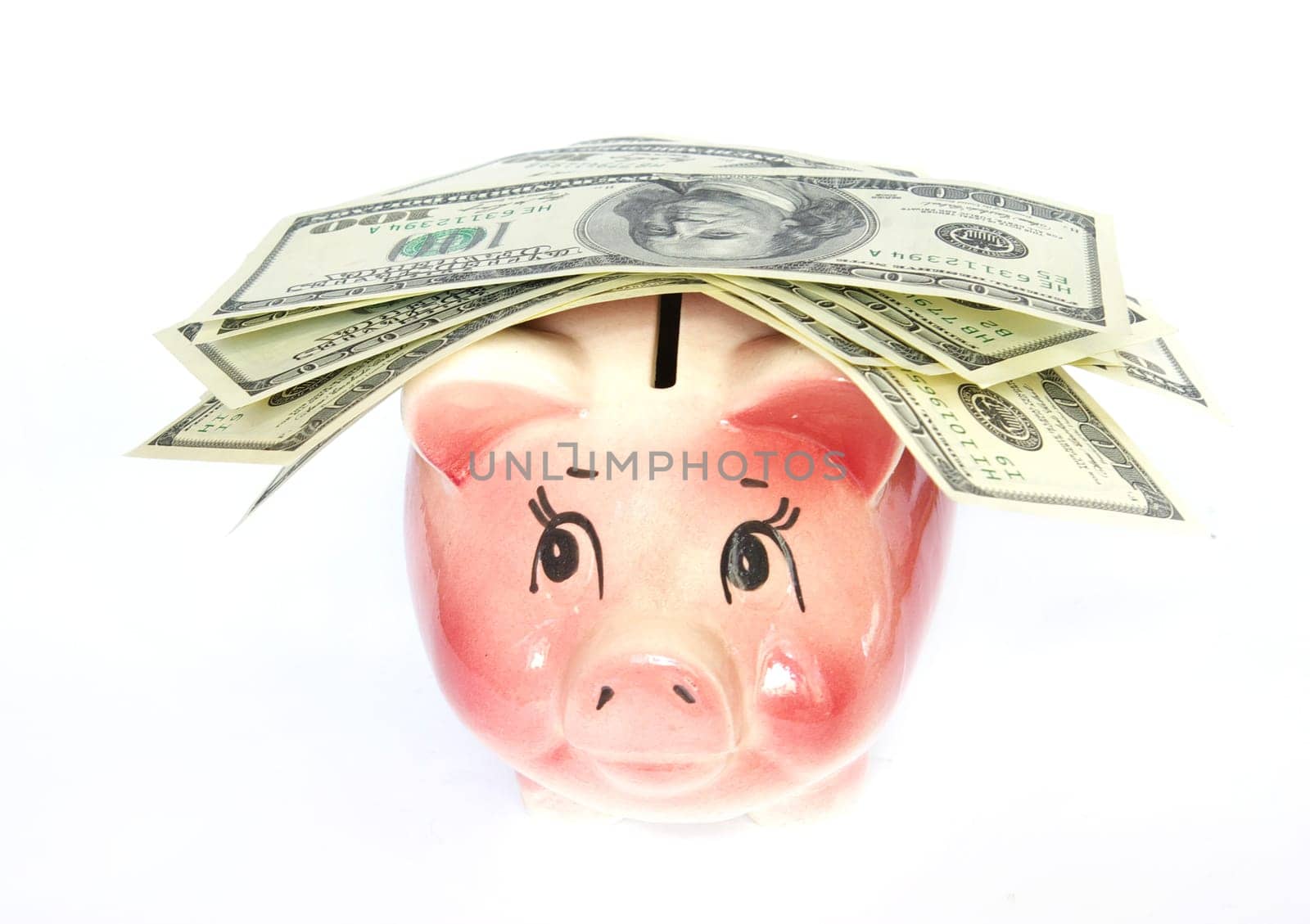 piggy bank on a  dollars