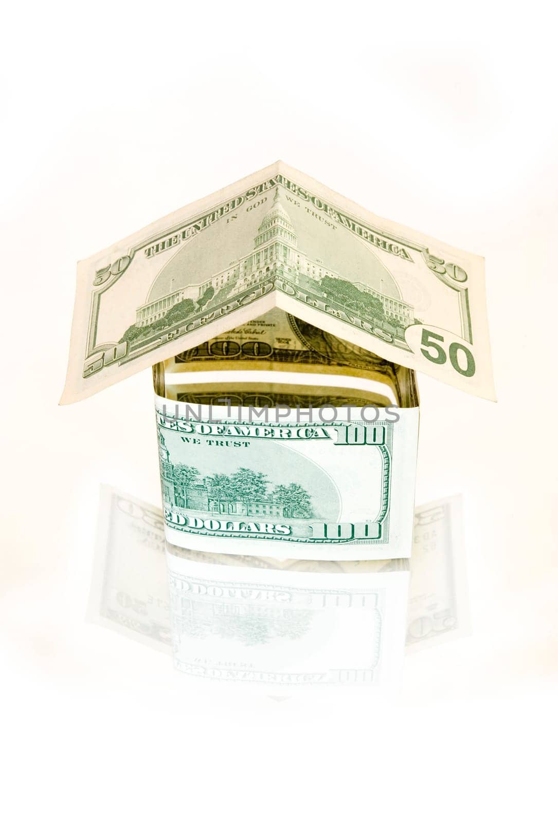 home from money isolated on white
