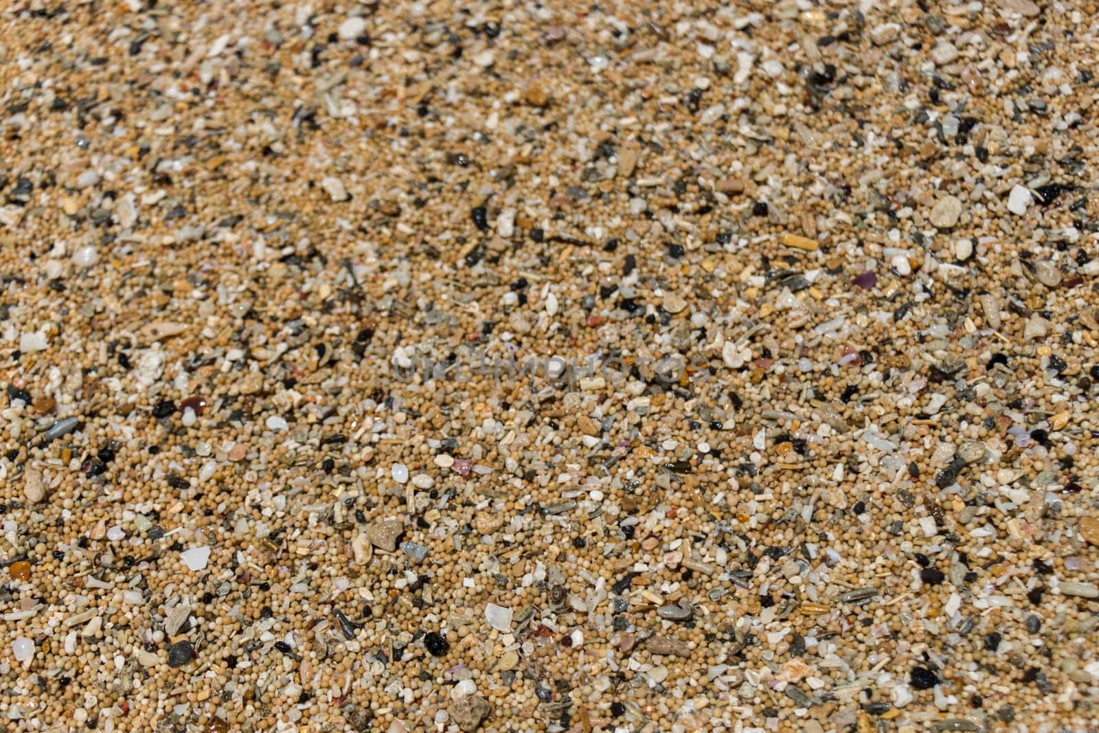 Sand gravel at the sea as a close-up as a background
