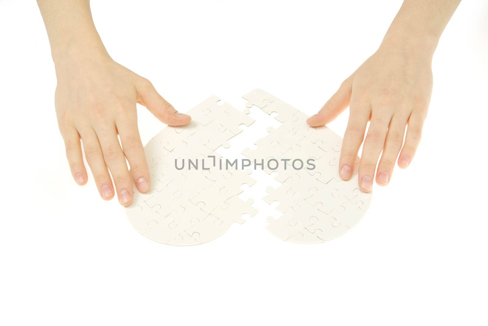 puzzle heart isolated on a white background