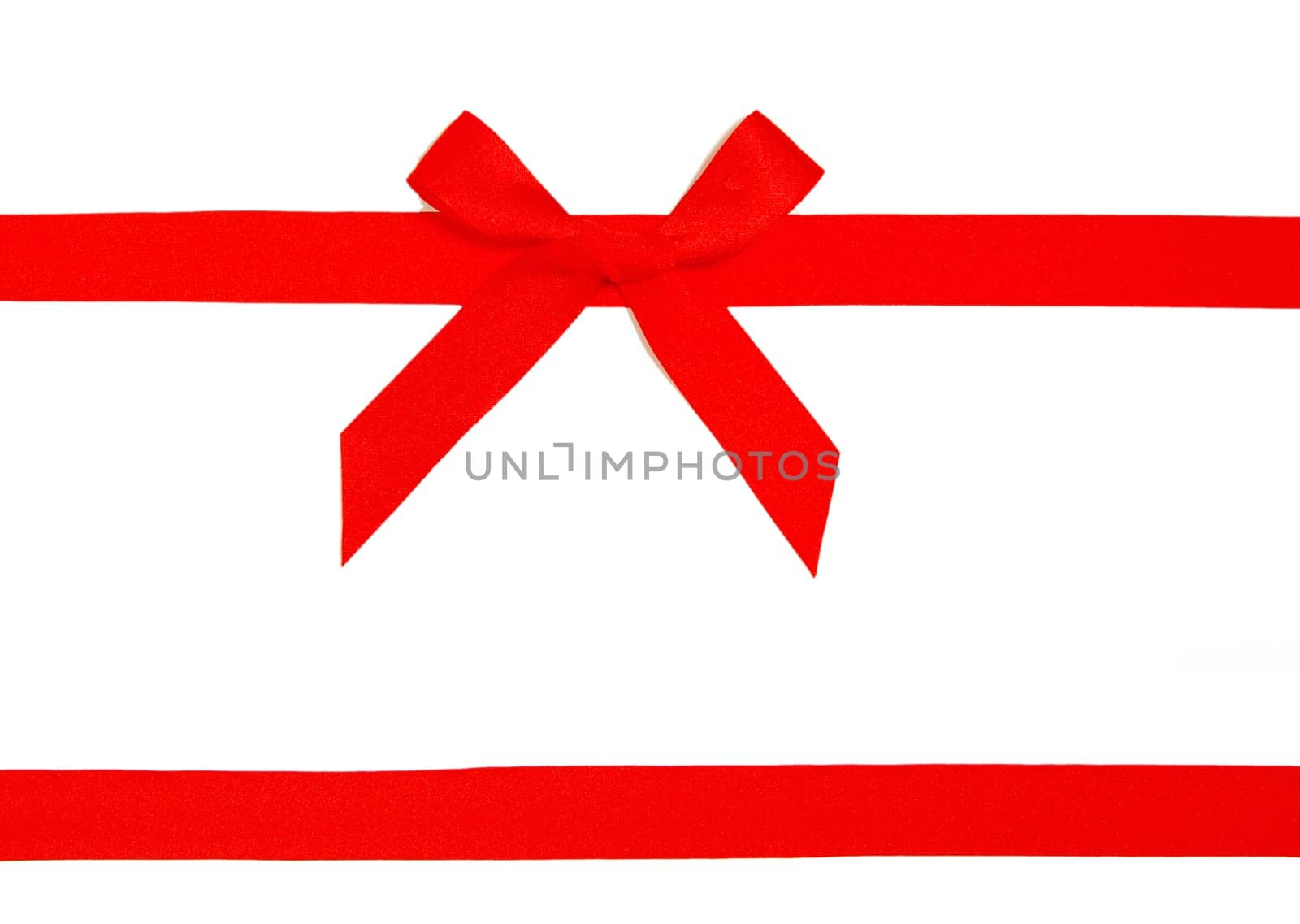 red holiday bow on white background