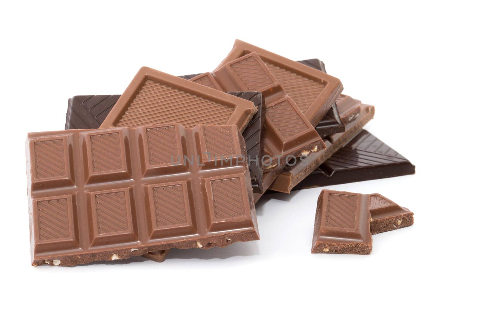 Chocolate isolated on a white