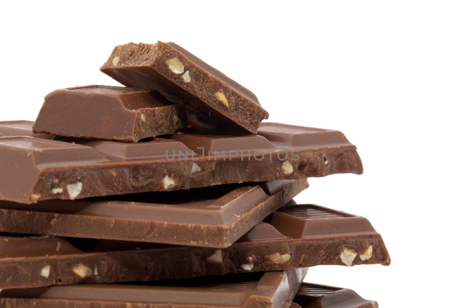pieces of Chocolate isolated on white