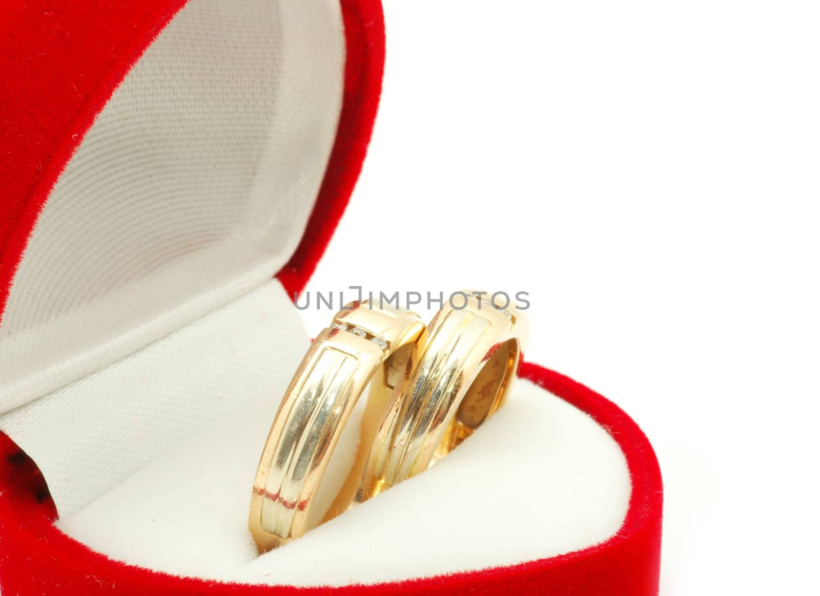 wedding ring on white background