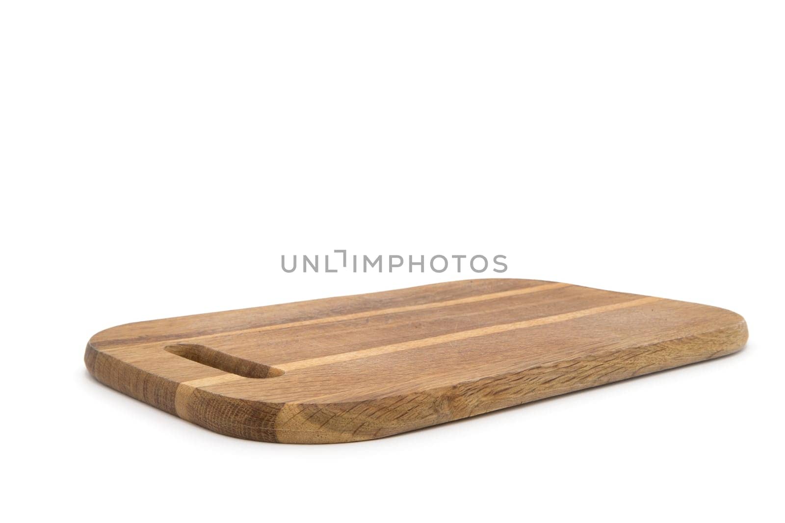 Wooden chopping board isolated on white background