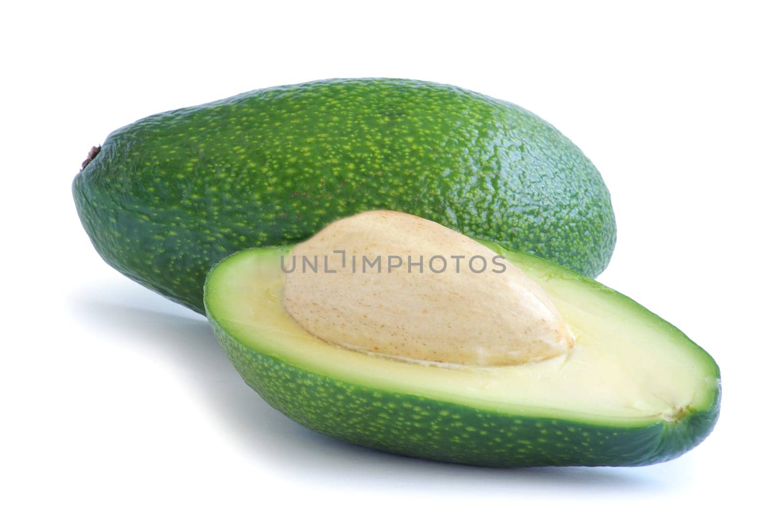 Ripe avocado isolated on a white background
