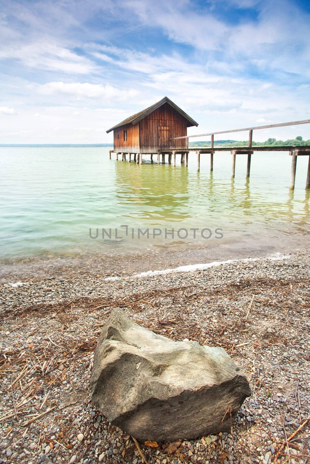 Boathouse on the shores of the lake