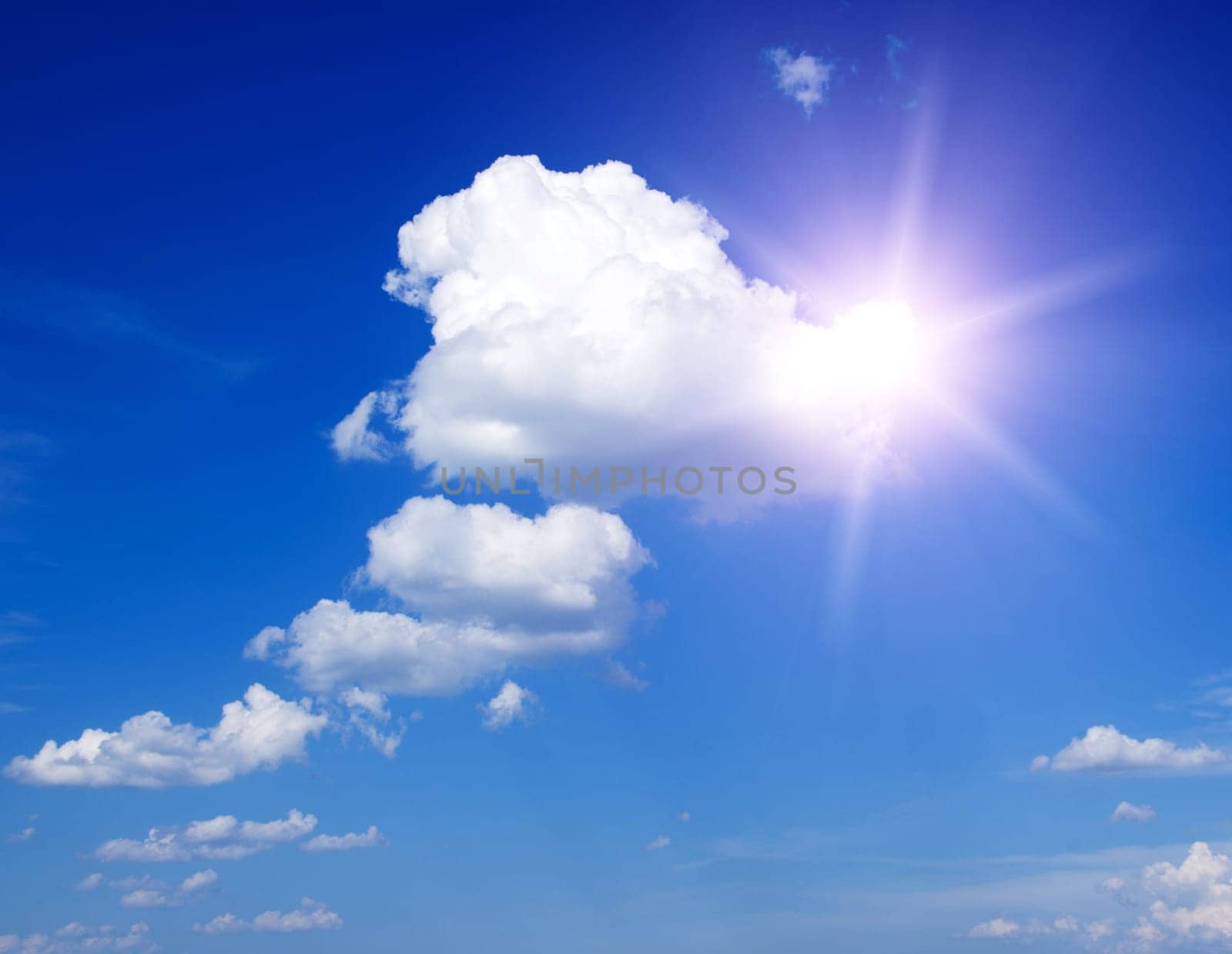blue sky with clouds closeup