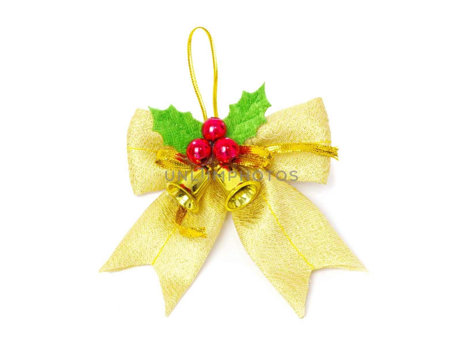 orange gift  bow on white background