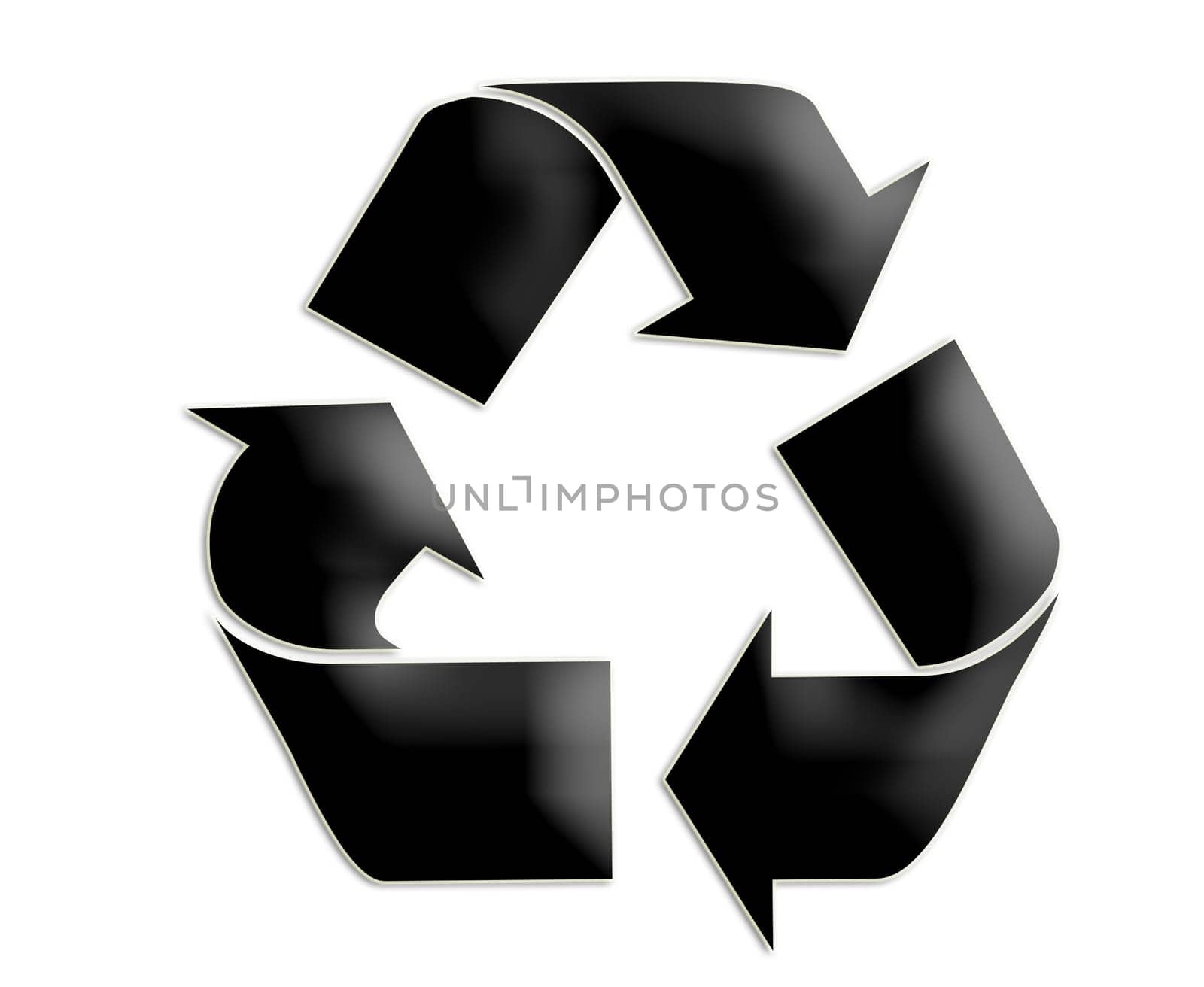 Glossy recycle symbol isolsted on white