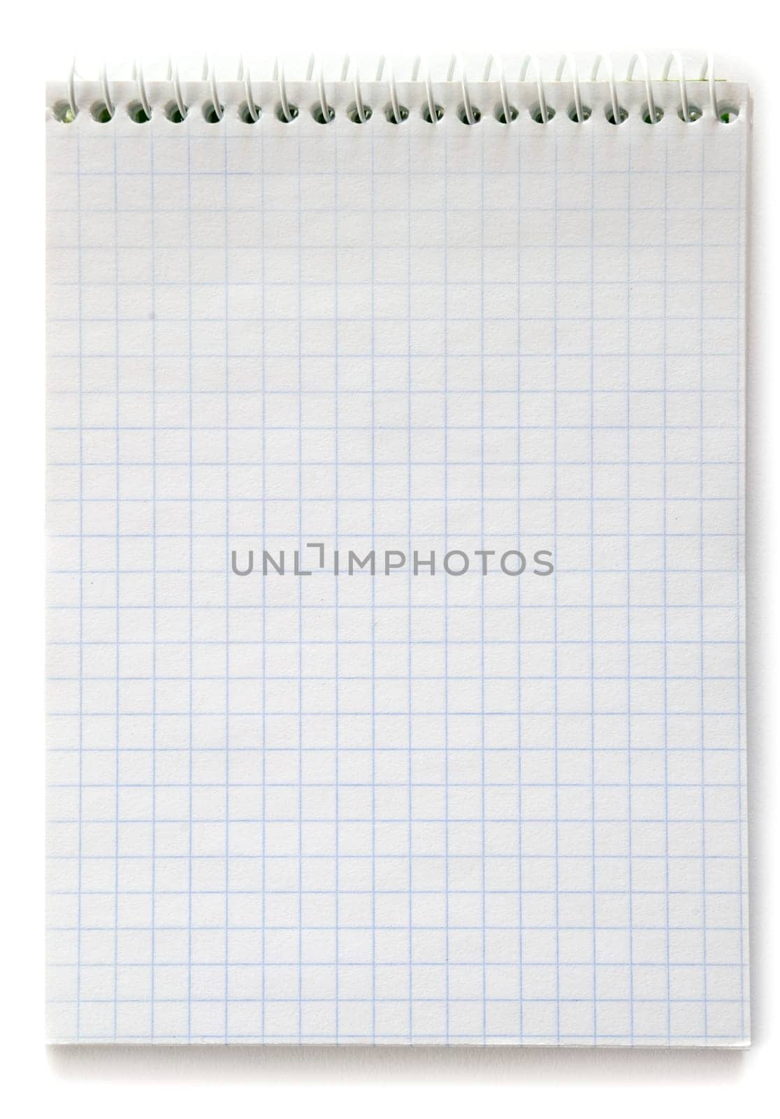 blank spiral notepad isolated on white