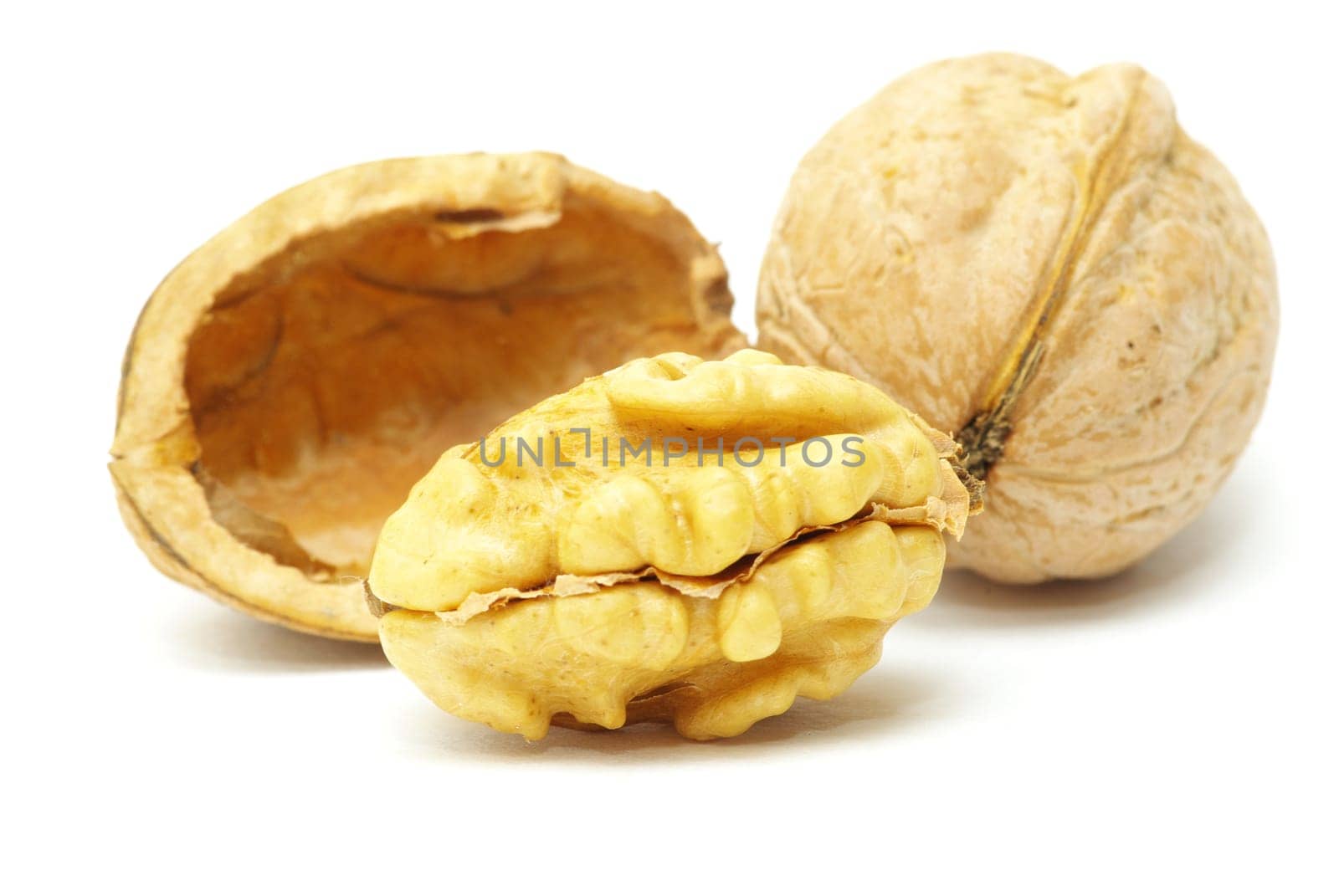 fresh walnuts isolated on a white background