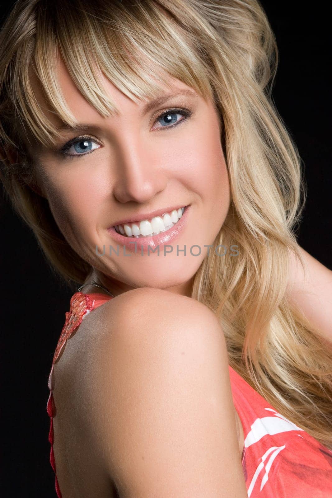 Pretty smiling happy blond woman