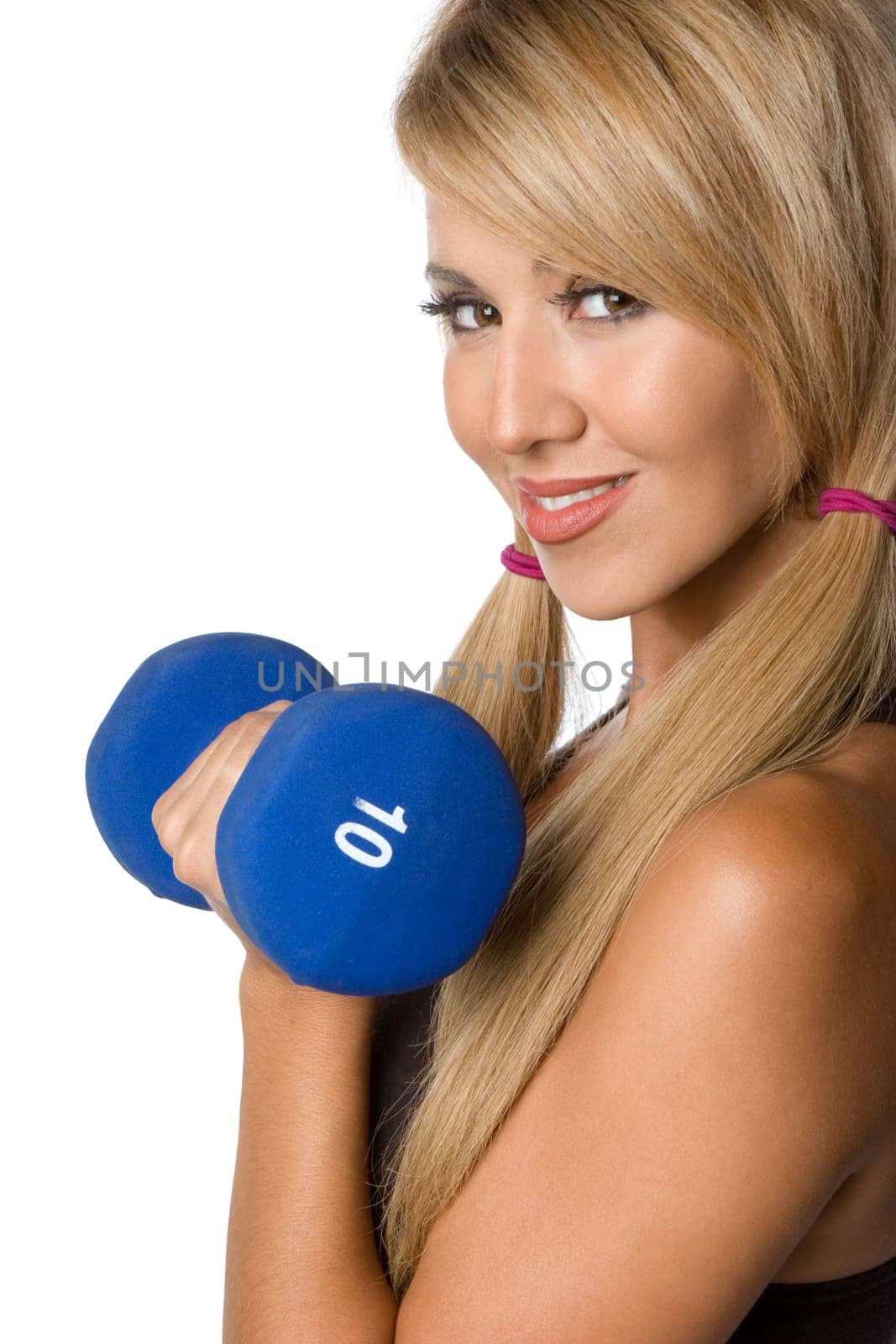 Beautiful latin woman lifting weights