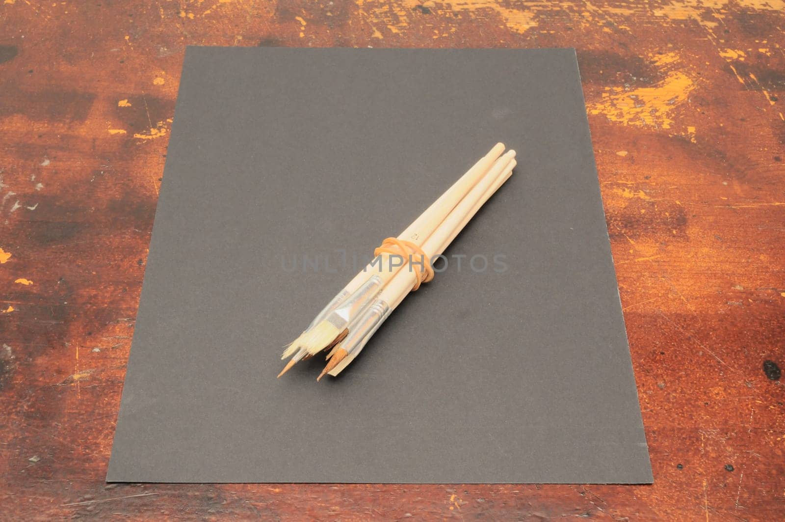 Exam Concept Picture Paper Sheet on a Wooden Table