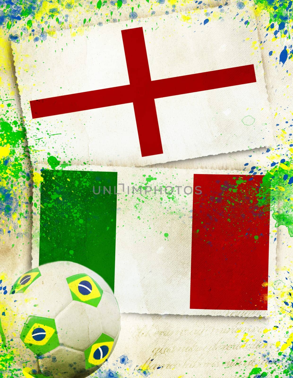 Grunge background of Brazil soccer 2014
