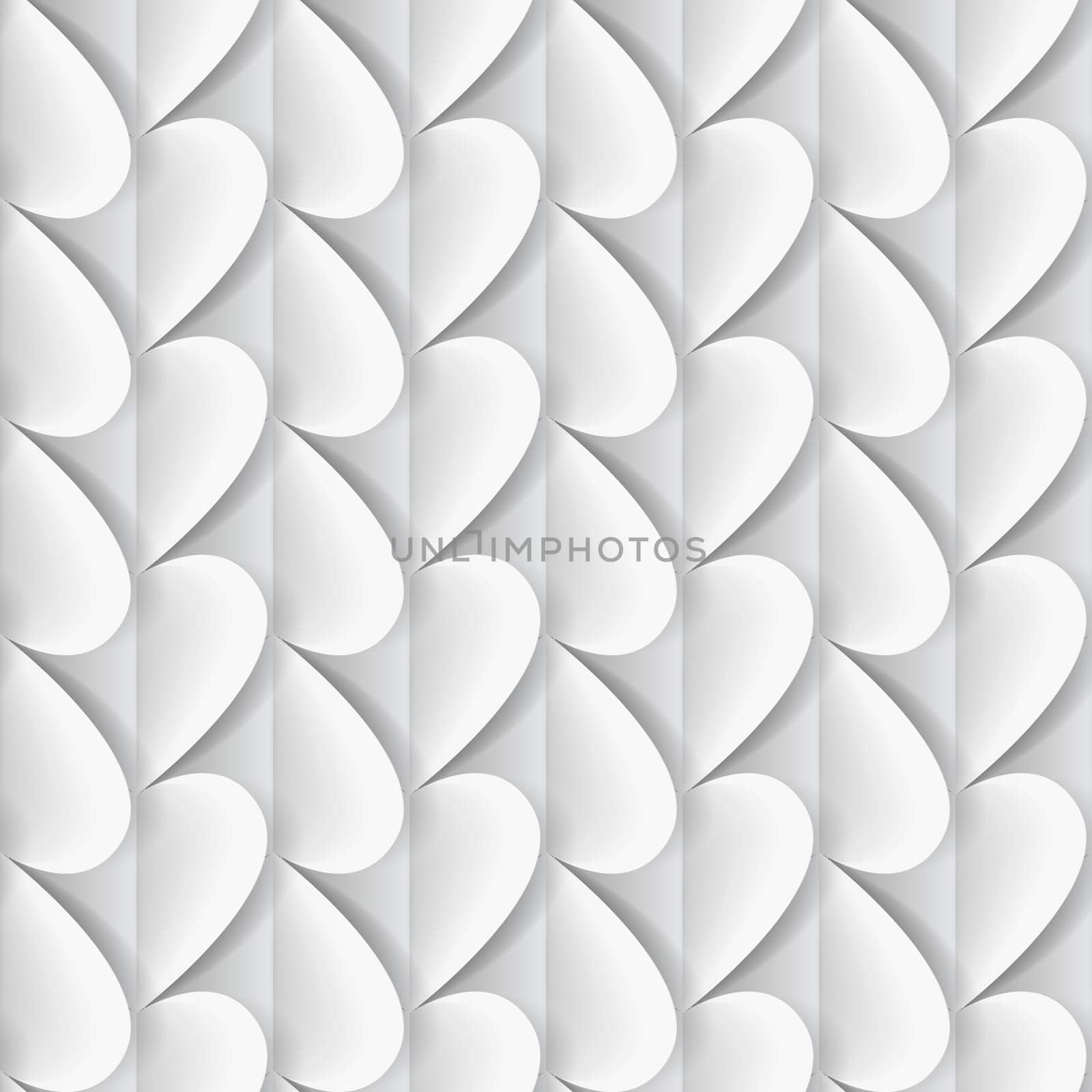Romantic background made of white paper hearts