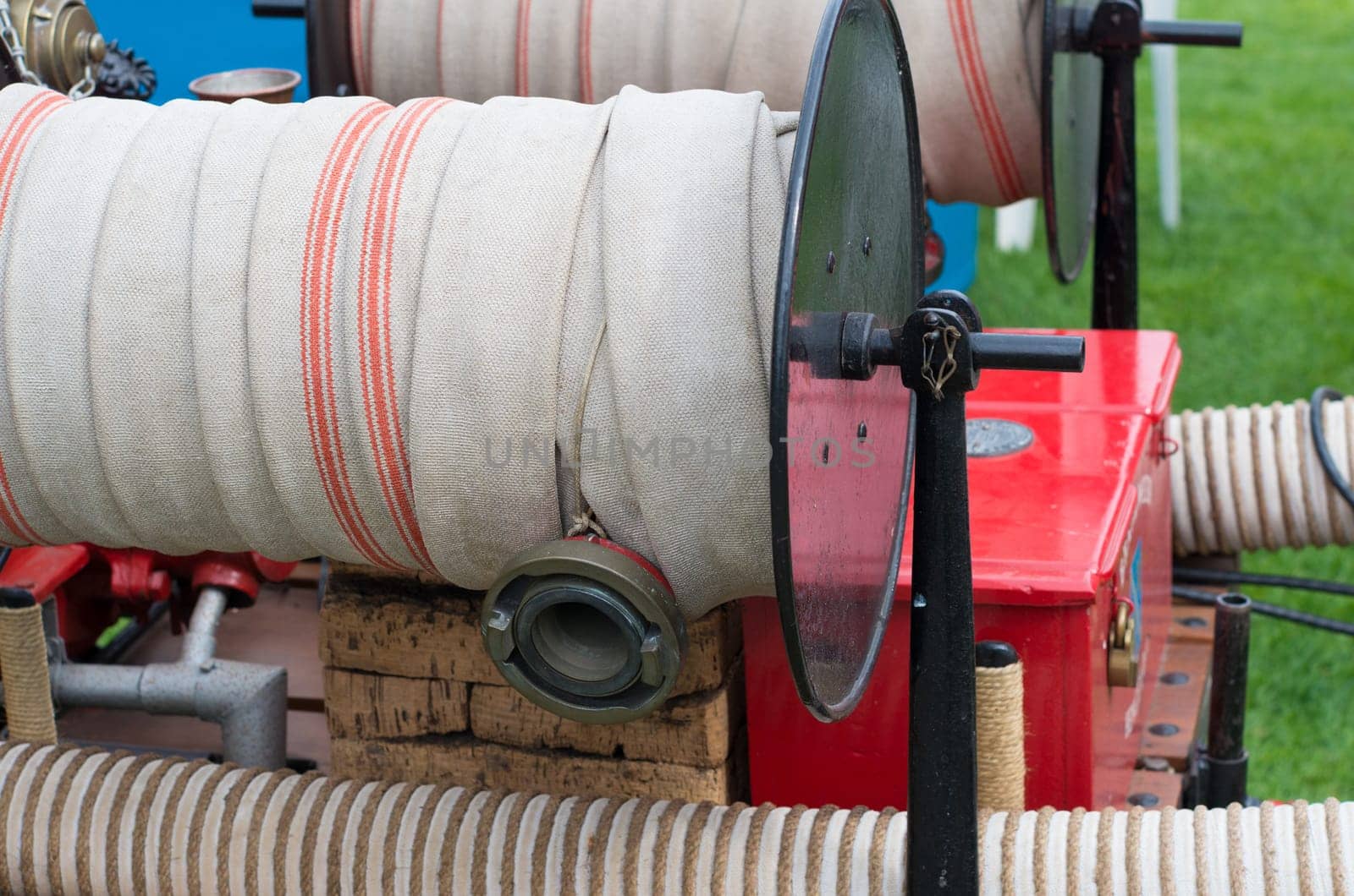 detail of a fire hose reel