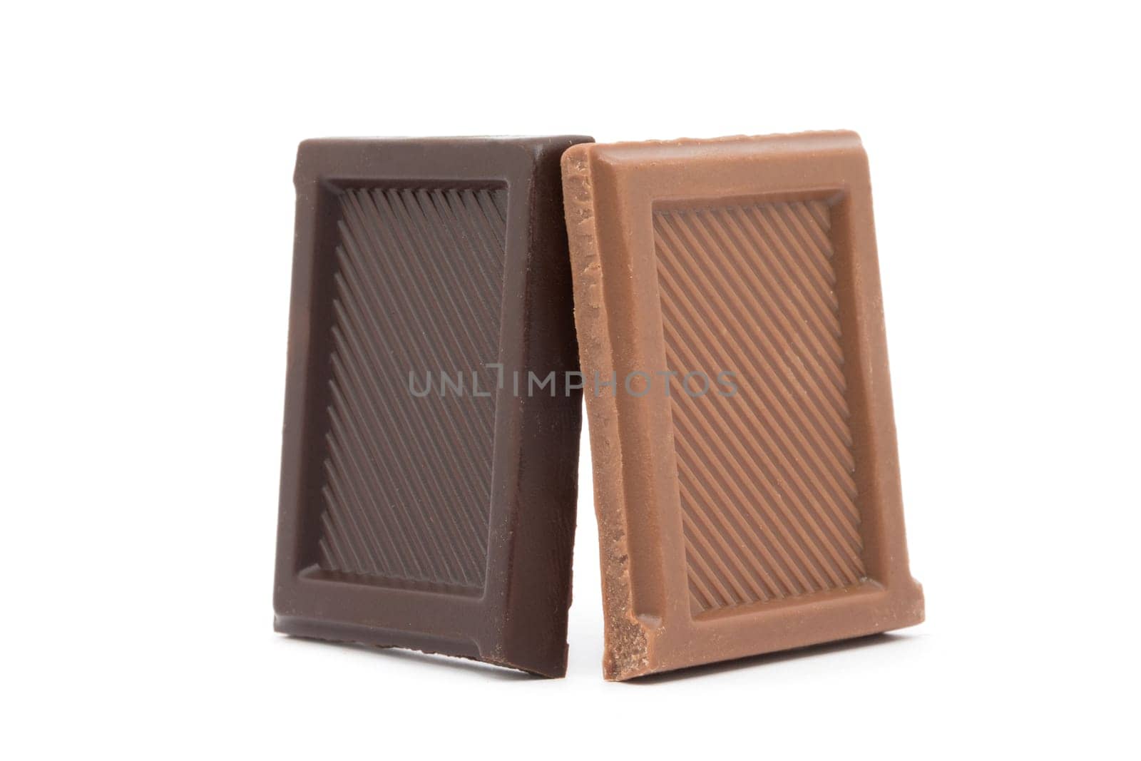 pieces of Chocolate isolated on white