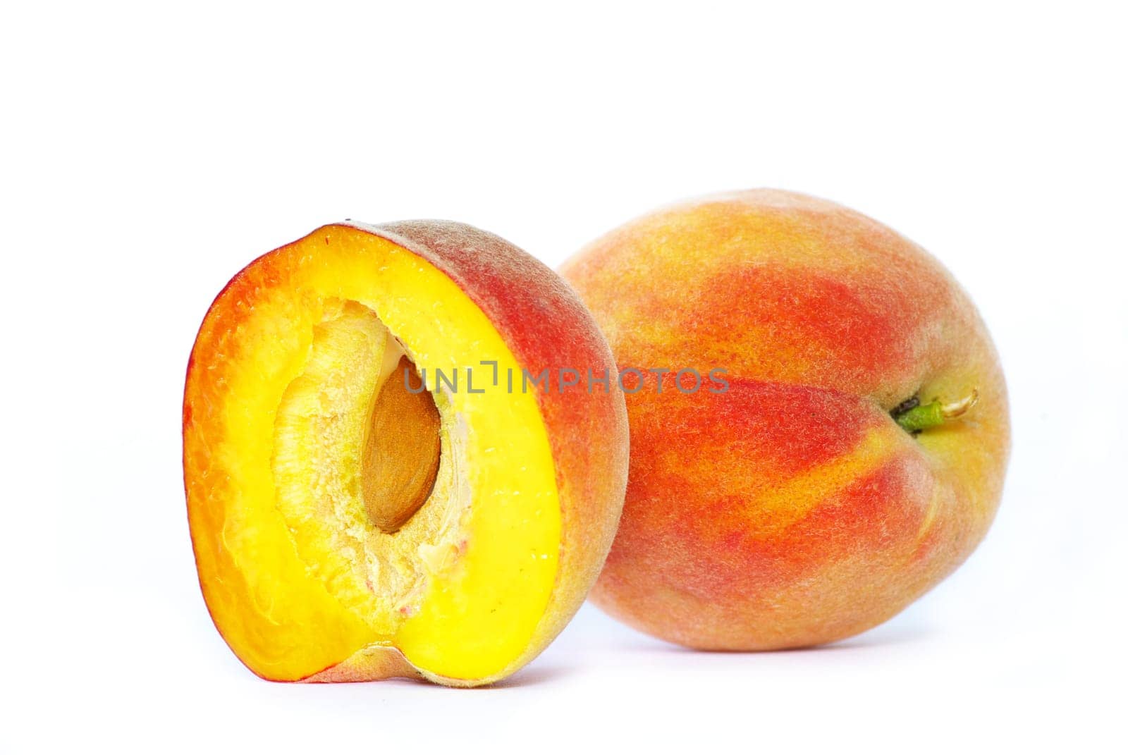 peaches isolated on the white background