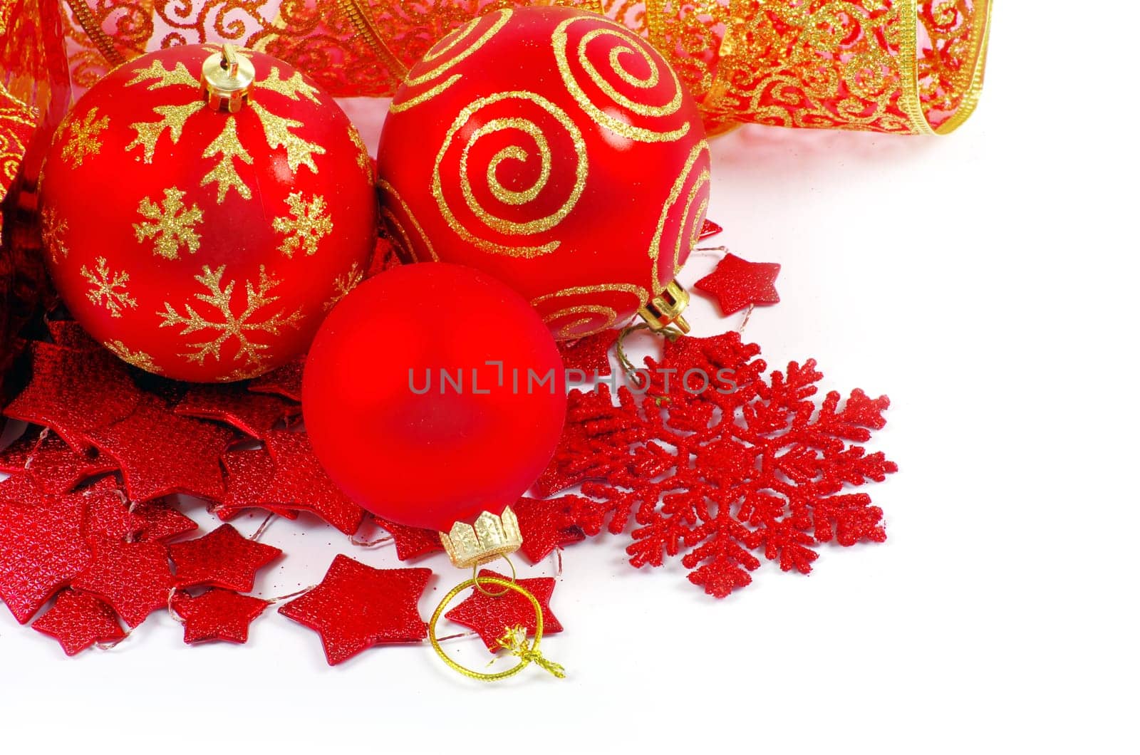 Christmas decoration over white background