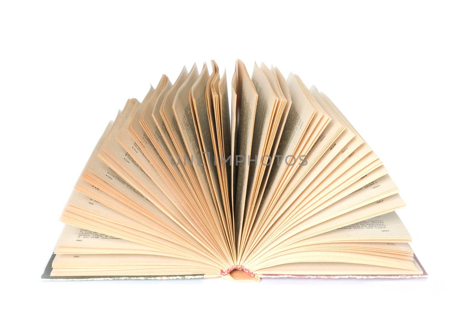 open book on white background