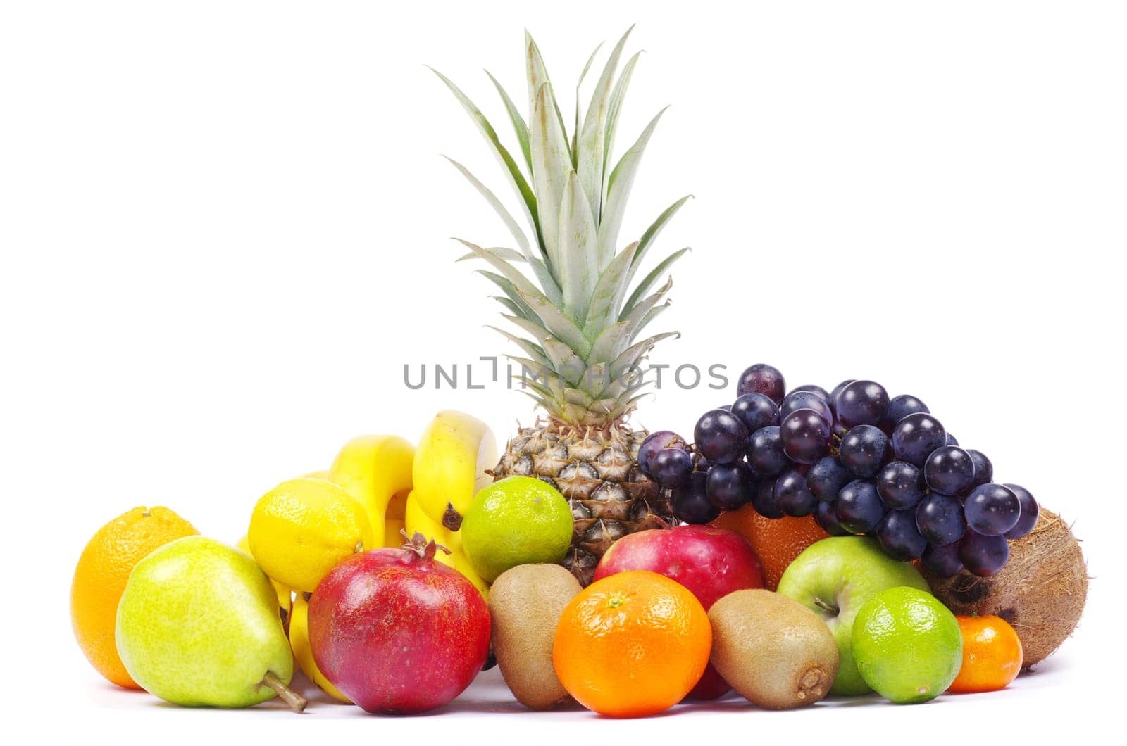 Composition with fruits isolated on white