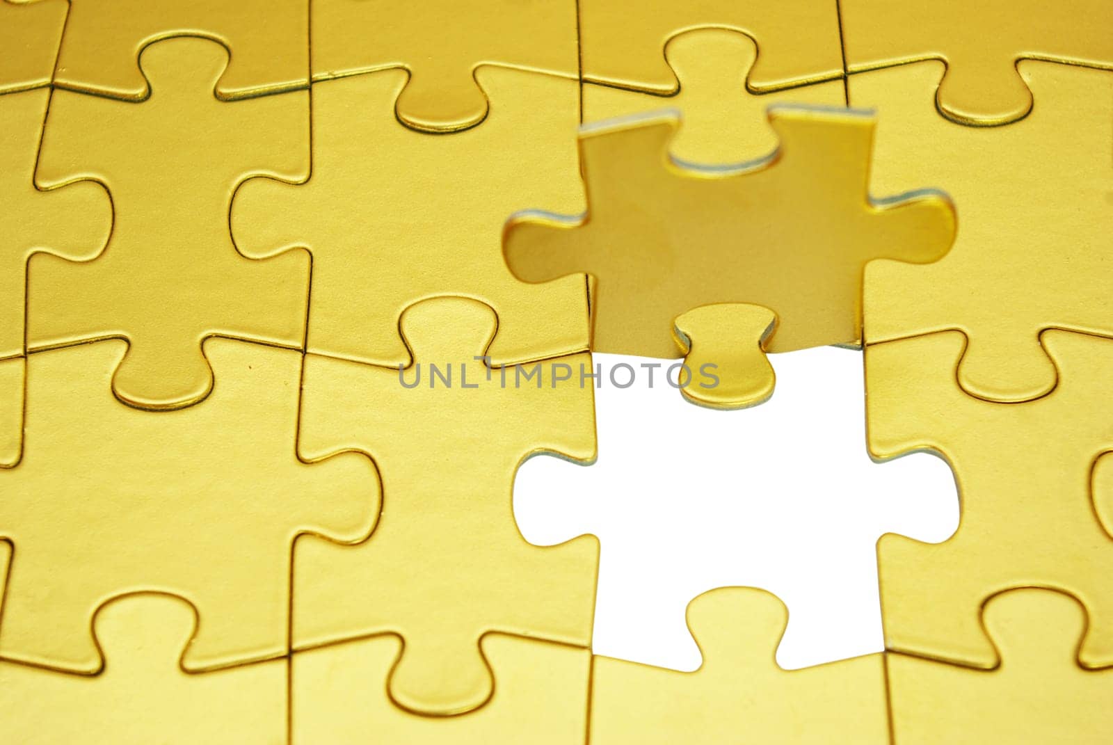 gold puzzles for background. business concept