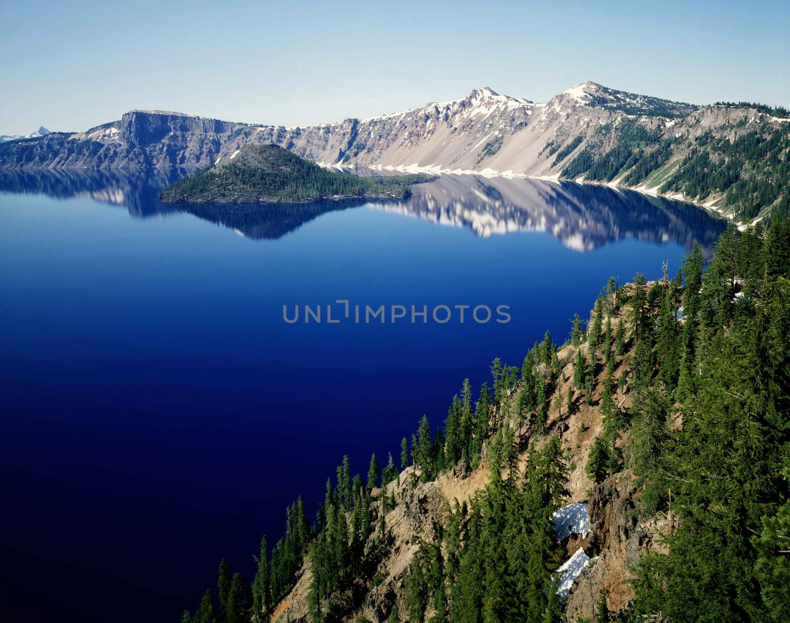Crater Lake with Wizard Island in Oregon