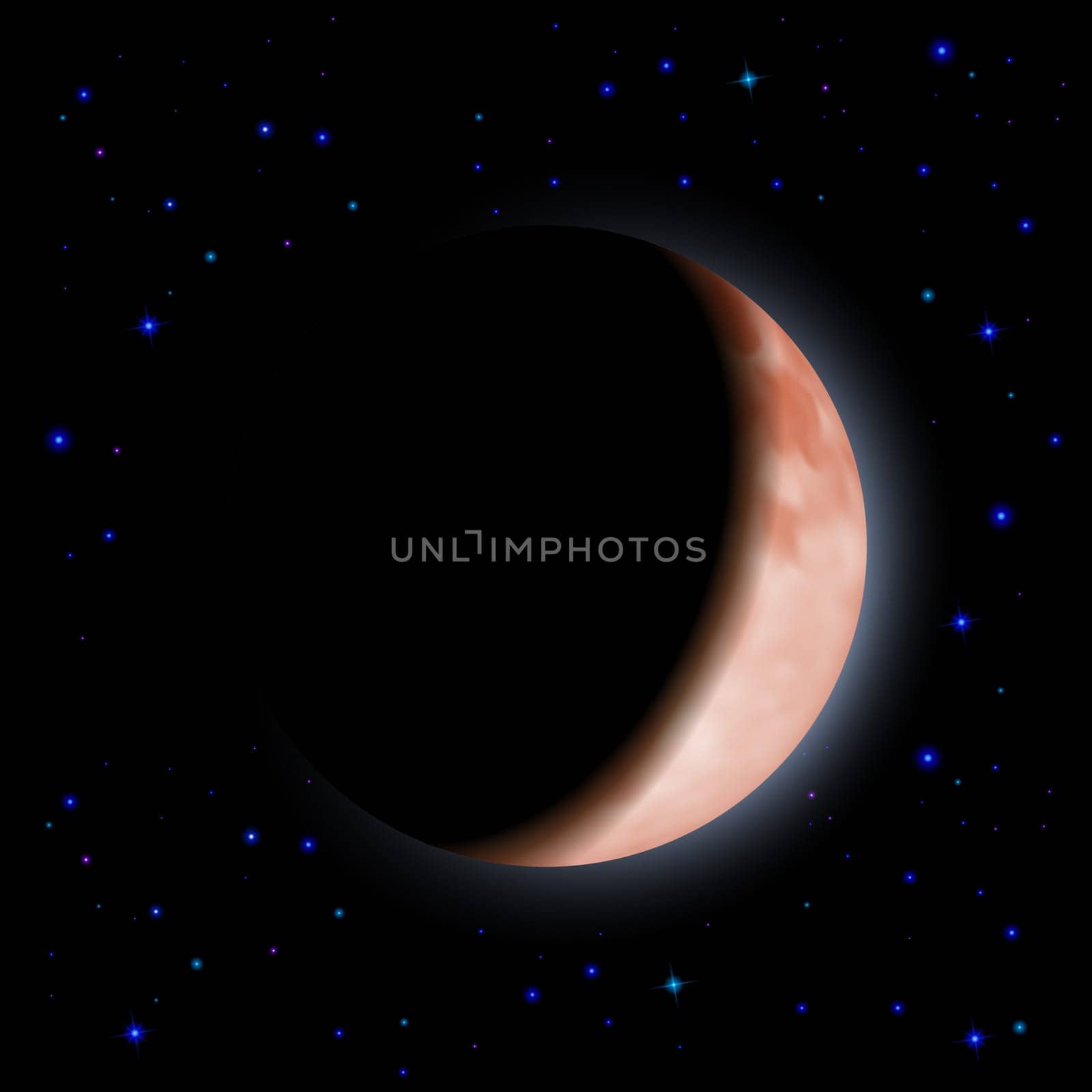 Eclipse of the planet on the black background with stars