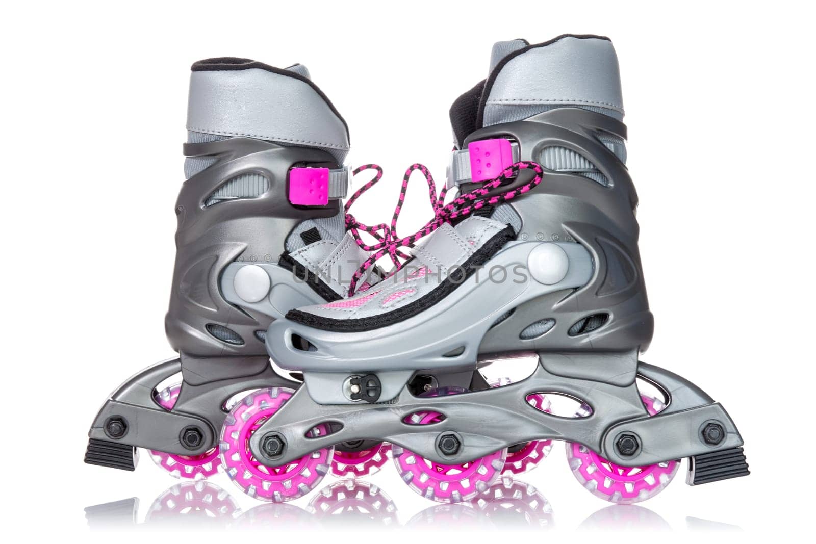 Pair of roller skates isolated on white background