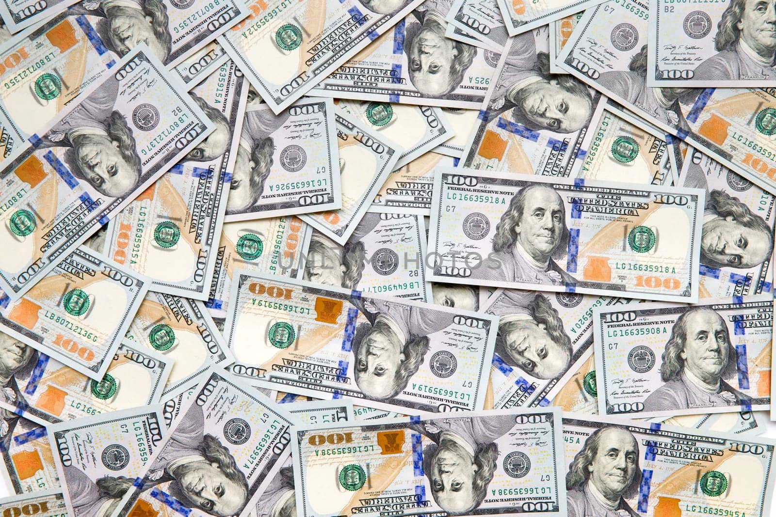dollars arranged at the background