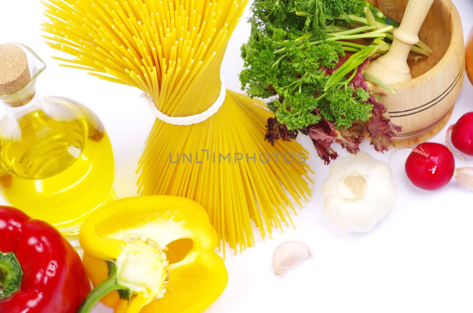 food ingredients isolated on white background