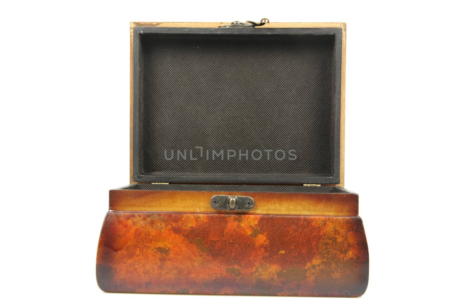 Wooden casket isolated on a white background