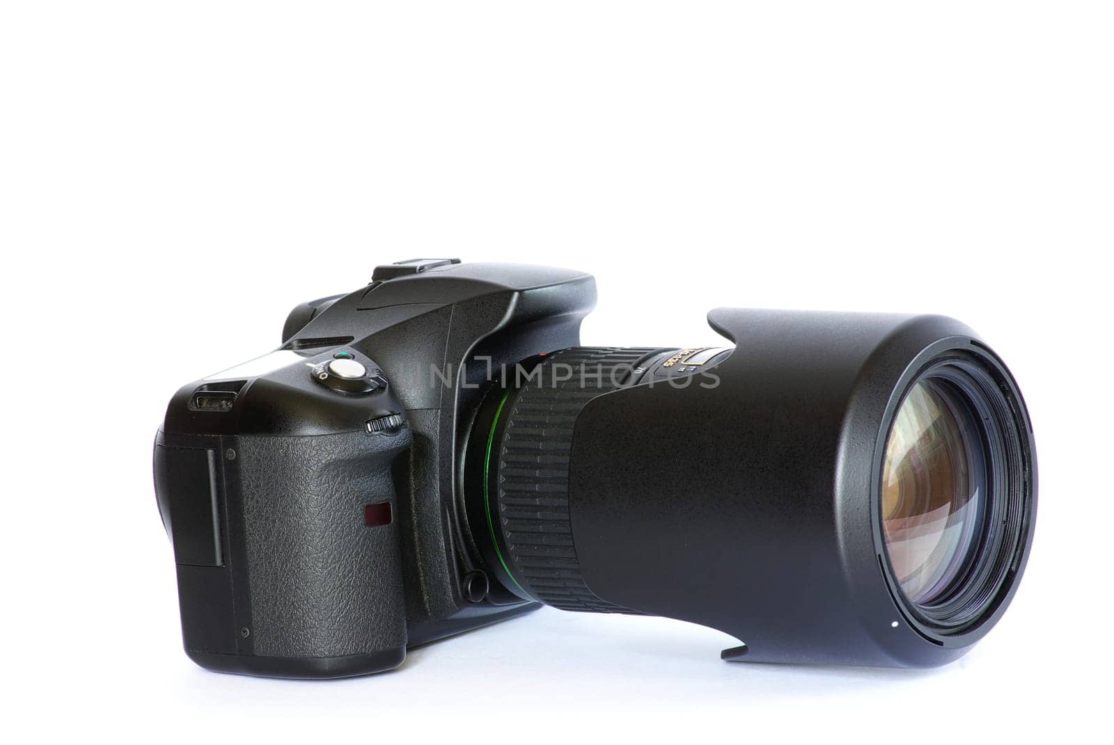 black digital camera isolated on white