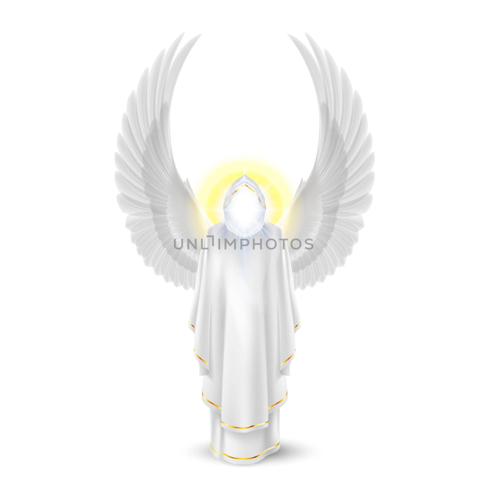 Gods guardian angel in white. Archangels image. Religious concept