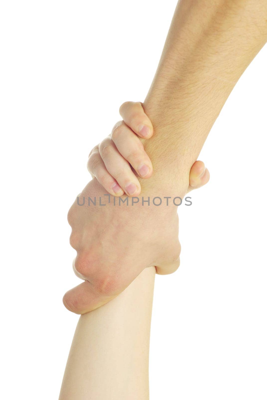 Man and woman hands isolated on white background