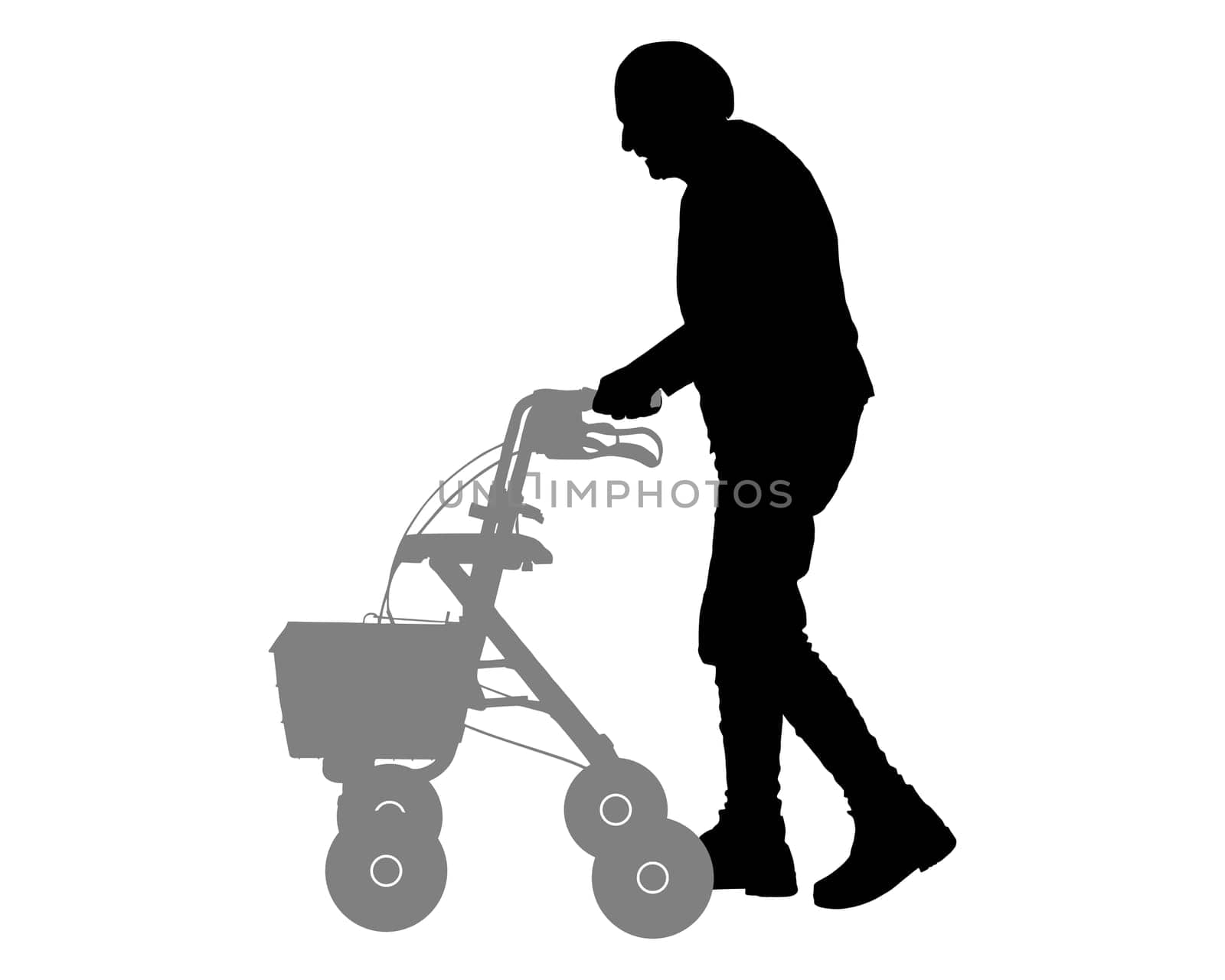 Old woman with rollator