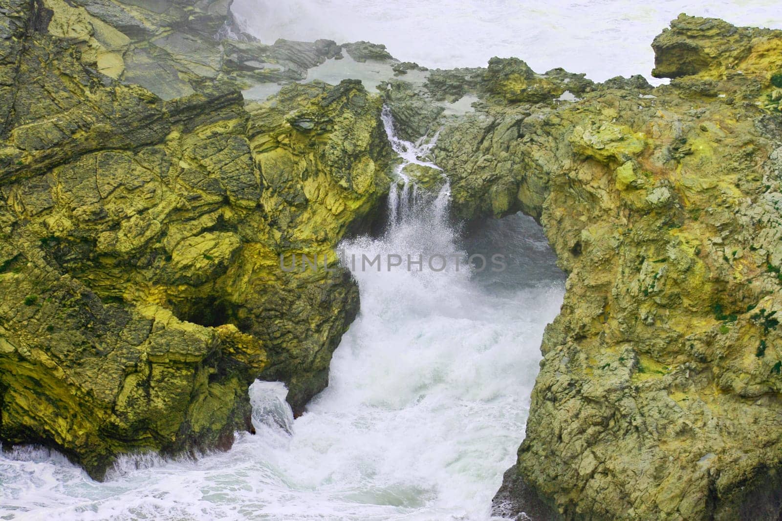 Severe dramatic seascape. Storm in Cape Saint Vicent cliffs, Portugal